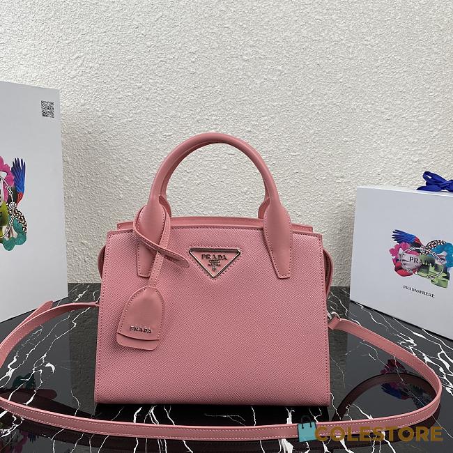 Prada Saffiano Leather Kristen Bag In Pink 1BA297 Size 26x20x13.5cm - 1
