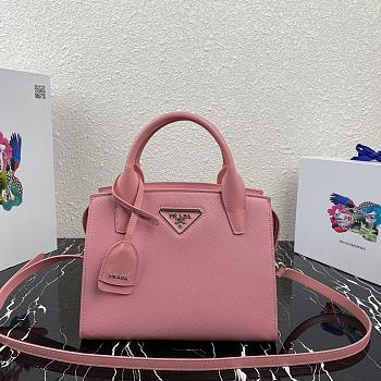 Prada Saffiano Leather Kristen Bag In Pink 1BA297 Size 26x20x13.5cm