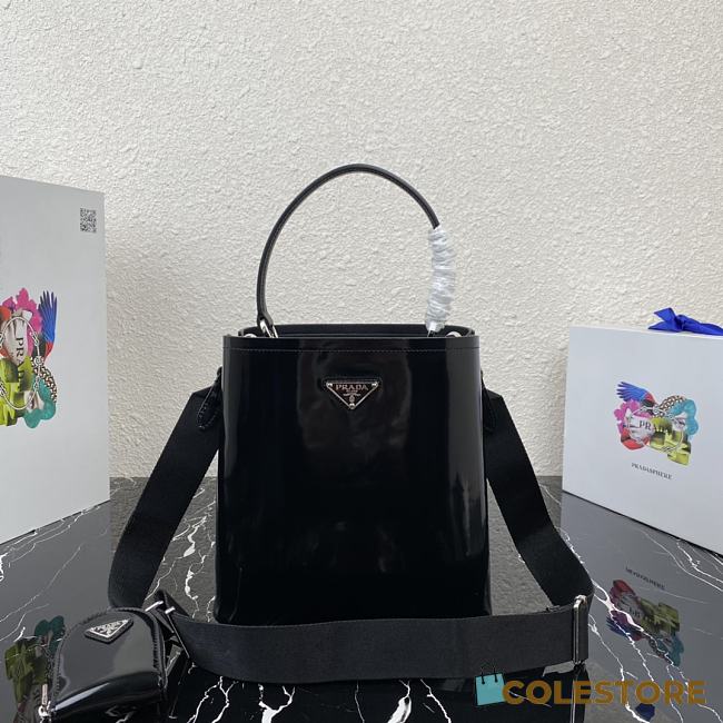 Prada Brushed Leather Bucket Bag 1BA319 Size 22x23x13cm - 1