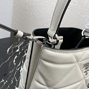 Prada Brushed Leather Bucket Bag In White 22cm - 2