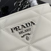 Prada Brushed Leather Bucket Bag In White 22cm - 3