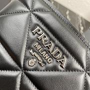 Prada Brushed Leather Bucket Bag In Black 1BA319 Size 22x23x13cm - 2