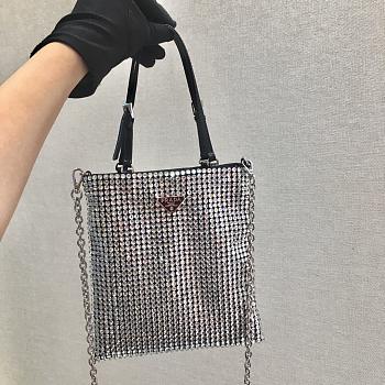 Prada Bucket Bag Shinny Super Stone 1N6608 Size 18x20cm