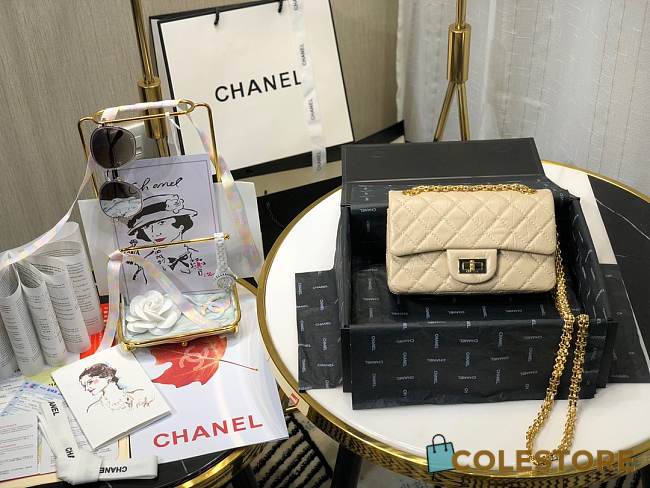 Chanel 2.55 Mini Bag In Beige AS0874 Size 20cm - 1
