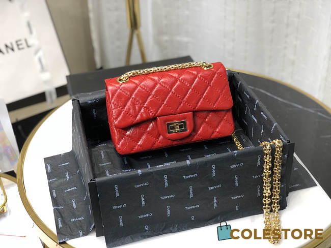 Chanel 2.55 Mini Bag In Red AS0874 Size 20cm - 1