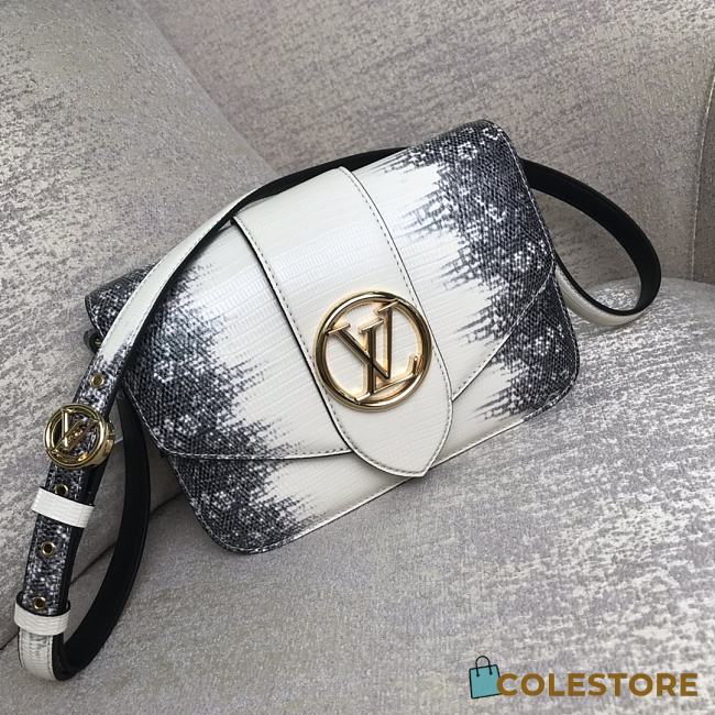 Louis Vuitton Pont 9 In Black&White Crocodile M55948 Size 23x15x8cm - 1