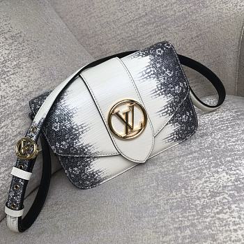 Louis Vuitton Pont 9 In Black&White Crocodile M55948 Size 23x15x8cm