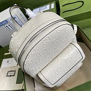 Gucci GG Embossed Backpack In White 658579 Size 27×37×13cm - 3