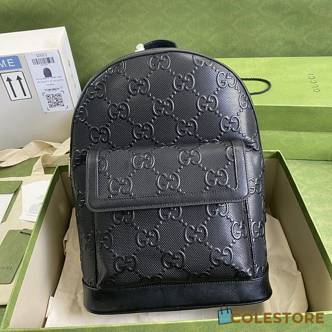 Gucci GG Embossed Backpack In Black 658579 Size 27×37×13cm - 1