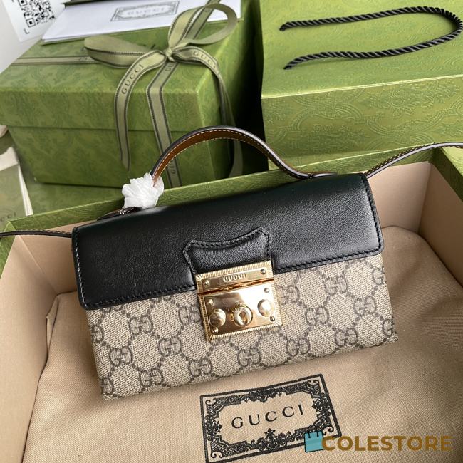 Gucci Padlock Mini Bag In Beige & Ebony Supreme 652683 Size 18x10x5cm - 1