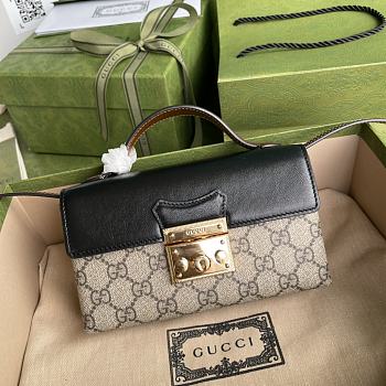 Gucci Padlock Mini Bag In Beige & Ebony Supreme 652683 Size 18x10x5cm