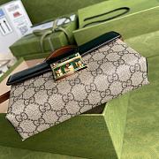 Gucci Padlock Mini Bag In Beige & Ebony Supreme 652683 Size 18x10x5cm - 4