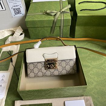 Gucci Padlock Mini Bag In White & Ebony Supreme 652683 18cm