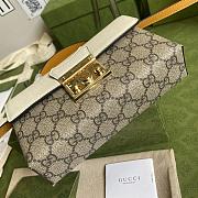 Gucci Padlock Mini Bag In White & Ebony Supreme 652683 18cm - 5