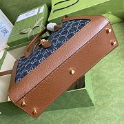 Gucci Jackie 1961 Medium Tote Bag In Blue Denim 649016 Size 30x24x12cm - 5