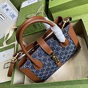 Gucci Jackie 1961 Medium Tote Bag In Blue Denim 649016 Size 30x24x12cm - 3