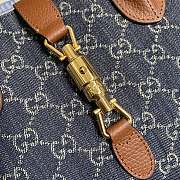 Gucci Jackie 1961 Medium Tote Bag In Blue Denim 649016 Size 30x24x12cm - 2