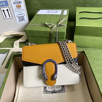 Gucci Dionysus Mini Leather Bag In Yellow & White 421970 Size 20cm