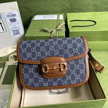 Gucci Horsebit Jackie Blue Denim 602204 Size 25.5cm