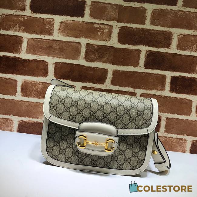 Gucci Horsebit In White Canvas 602204 Size 25cm - 1