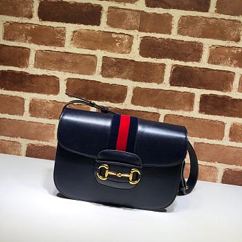 Gucci Horsebit In Black &Red Velvet 602204 Size 25x18x8cm