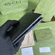 Gucci Embossed Wallet In Black 625562 Size 12x9.7cm - 2