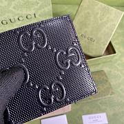 Gucci Embossed Wallet In Black 625562 Size 12x9.7cm - 5