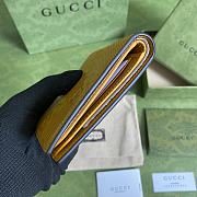 Gucci Embossed Wallet In Yellow 625562 Size 12x9.7cm - 2