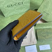 Gucci Embossed Wallet In Yellow 625562 Size 12x9.7cm - 3