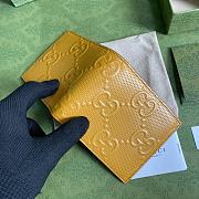 Gucci Embossed Wallet In Yellow 625562 Size 12x9.7cm - 4