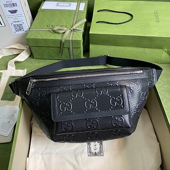 Gucci Embossed Belt Bag In Black 645093 Size 28×18×8cm