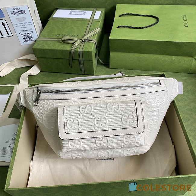 Gucci Embossed Belt Bag In White 645093 Size 28×18×8cm - 1