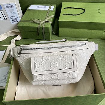 Gucci Embossed Belt Bag In White 645093 Size 28×18×8cm