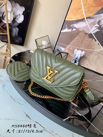 Louis Vuitton Multi Pochette New Wave In Green Khaki M57942 Size 21cm