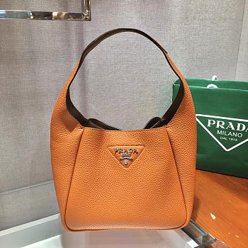 Prada Orange Leather Handbag 1BC127 Size 23x21x13cm