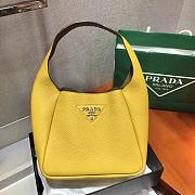 Prada Yellow Leather Handbag 1BC127 Size 23x21x13cm - 5