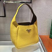 Prada Yellow Leather Handbag 1BC127 Size 23x21x13cm - 2