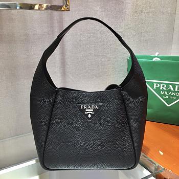 Prada Black Leather Handbag 1BC127 Size 23x21x13cm