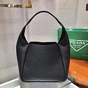 Prada Black Leather Handbag 1BC127 Size 23x21x13cm - 2