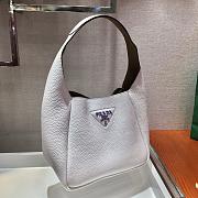 Prada White Leather Handbag 1BC127 Size 23x21x13cm - 3