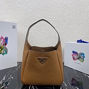 Prada Small Brown Leather Handbag 1BC127 Size 23x21x13cm  - 1
