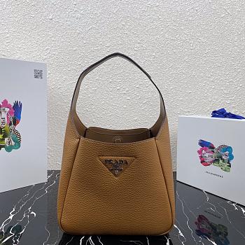 Prada Small Brown Leather Handbag 1BC127 Size 23x21x13cm 
