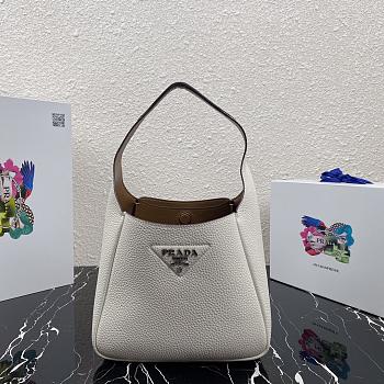 Prada Small White Leather Handbag 1BC127 Size 23x21x13cm 