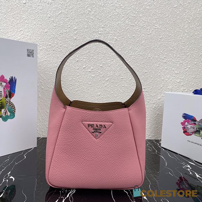 Prada Small Pink Leather Handbag 1BC127 Size 23x21x13cm  - 1