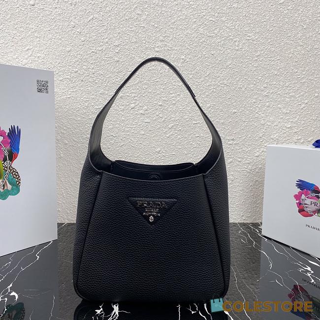 Prada Small Black Leather Handbag 1BC127 Size 23x21x13cm  - 1