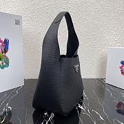 Prada Small Black Leather Handbag 1BC127 Size 23x21x13cm  - 2