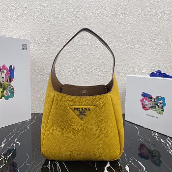 Prada Small Yellow Leather Handbag 1BC127 Size 23x21x13cm 