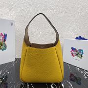 Prada Small Yellow Leather Handbag 1BC127 Size 23x21x13cm  - 5