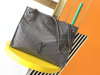 YSL Large Niki Shopping Bag In Grey 577998 Size 33x27x11.5cm