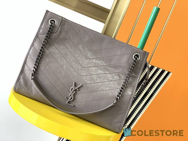 YSL Large Niki Shopping Bag In Light Grey 577998 Size 33x27x11.5cm - 1